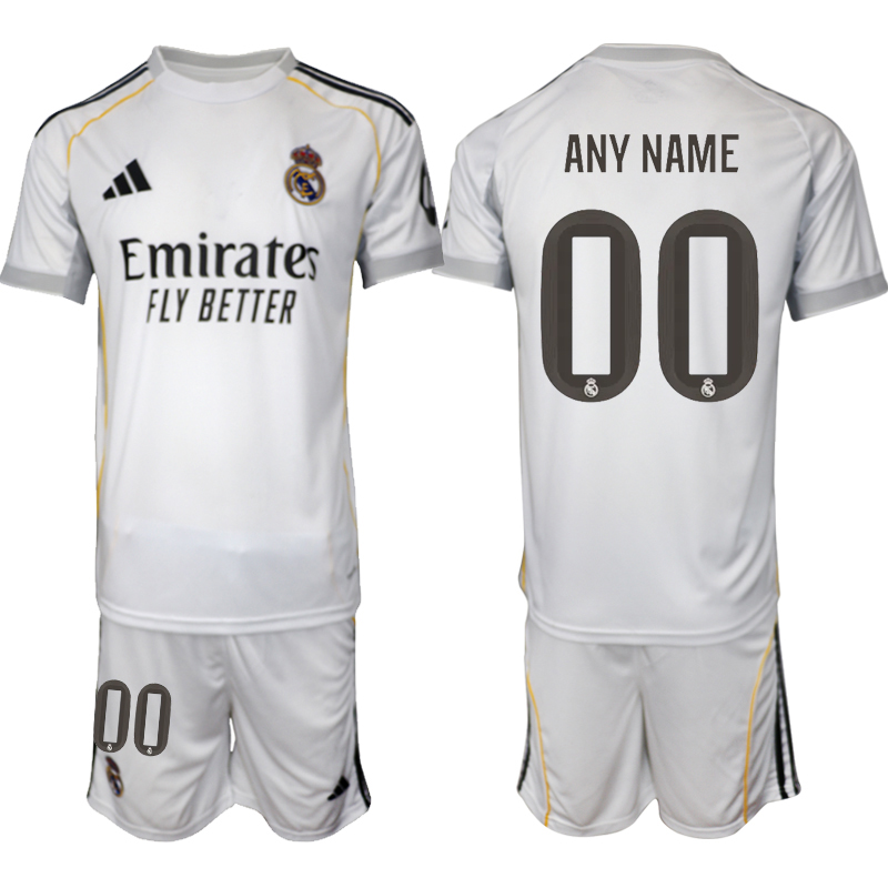 Men 2025-2026 Club Real Madrid home white customized Soccer Jersey 01->customized soccer jersey->Custom Jersey